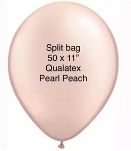 11" PASTEL PEARL PEACH QUALATEX LATEX BALLOONS (Split Bag 50 PACK) - Picture 1 of 3
