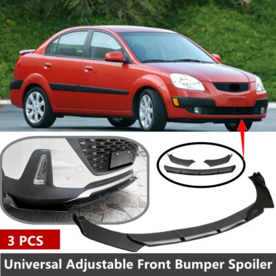 Add-on Universal Fit For 2005-11 Kia Rio Rio5 Front Bumper Lip Spoiler Splitter - Image 1 of 4