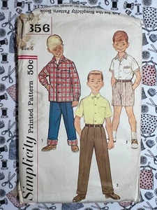 Simplicity Pattern 2356 Boys' Shirt and Pants in Two Lengths Size 6 FF UNCUT - Picture 1 of 2