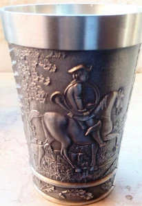 Zinnbecher WMF, Jagdszene, 3 verschiedene Motive, Trinkbecher, Bodenmarke - Bild 1 von 5