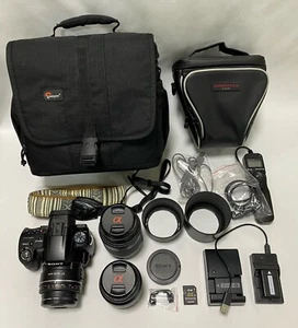 Excellent+++++ SONY α55 Digital Camera SLT-A55V 3 Lenses Perfect Set japan㊺ - Picture 1 of 23