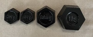 Vintage Cast Iron Weights Kitchen Decorative Rustic Ornamental Scale Weights - Picture 1 of 2