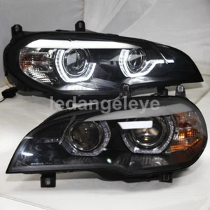2007-2013 Year LED head lamps For BMW X5 E70 LED headlights Black Housing SN - Picture 1 of 12