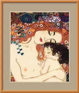 Kit punti croce contati Riolis amore materno dopo il dipinto di G. Klimt R916 - Foto 1 di 6