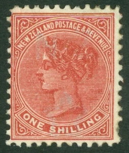 1882-1900 Nuova Zelanda 1/- rosso-marrone. Nuovo di zecca, pochi perfetti corti. Piega leggera - Foto 1 di 1