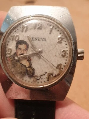 RELOJ SADDAM HUSSIEN PRESIDENT DÉCADA DE 1980 ESPECIAL CONMEMORATIVO RARO Sandoz Foto 1 de 4