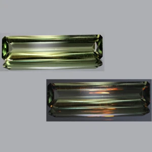 5.71 ct Eye-popping Octagon (24 x 6 mm) Turkey Color Change Diaspore Gemstone - Picture 1 of 4