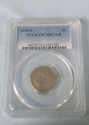 1999 S 5C Jefferson Nickel PCGS PR70DCAM***FREE SHIPPING *** - Image 1 of 2