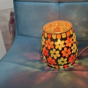 Intertek Rimports Leuchte Mosaik Lampe Glaskunst Blumen Nachtlicht Regal Stimmung - Bild 1 von 8