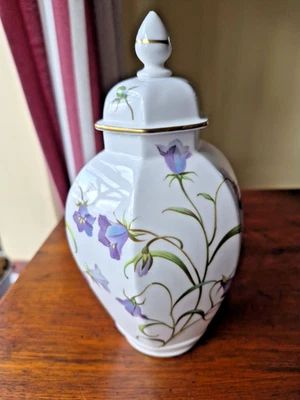 Spode Porcelain Temple Jar /Lidded Vase, Campanula Pattern-564 - Image 1 of 4