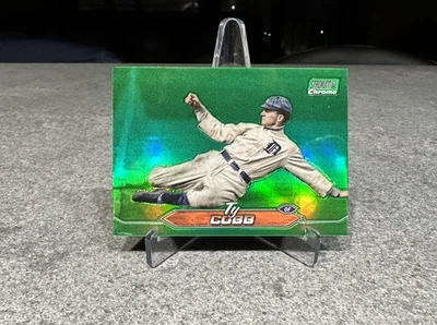 2024 Topps Stadium Club Chrome - Ty Cobb Green Refractor #166 SP - Tigers - Image 1 of 2