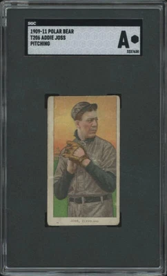 1909 T206 ADDIE JOSS GOOD PITCHING POLAR BEAR SGC A BASEBALL CLEVELAND NAPS - Image 1 of 2