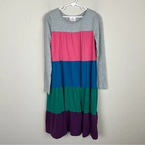 Hanna Andersson Gray Multi Color Knit Long Sleeve Dress 140 / 10 - Picture 1 of 6
