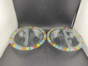Pair Of Relish Dishes Twist Alea Vitrum by Villeroy & Boch Parted 7 3/8” - Picture 1 of 13