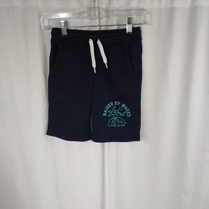 Old Navy Drawstring Fleece Bermuda Shorts Graphic Print  Blue Boys Size 8 - Picture 1 of 14