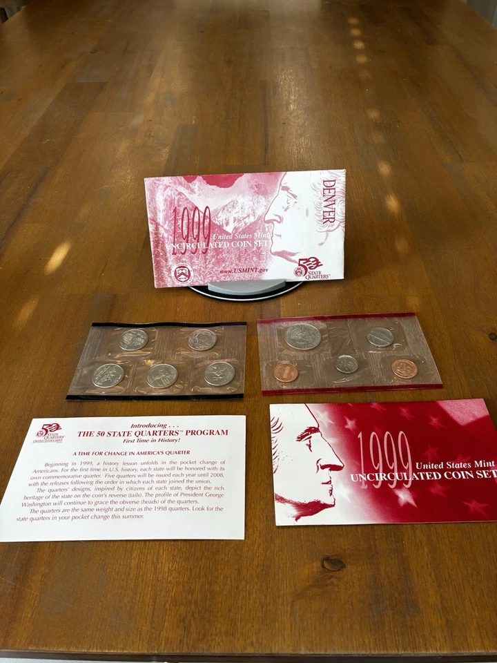 1999 Denver Uncirculated Coin Set US Mint Original Government Packaging OGP  - Image 1 of 1