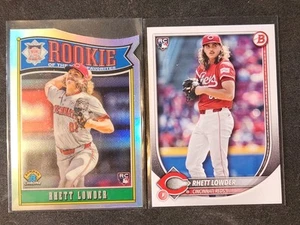 LOTE DE 2 CARTAS RC RHETT LOWDER 2025 Bowman Cromo RoY Troquelado #11/Papel #6 ROJOS - Imagen 1 de 2