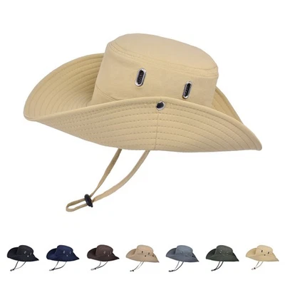 Sun Hat for Men Women Fishing Hat Breathable Wide Brim Bucket Hat Summer Hat Cap - Image 1 of 4