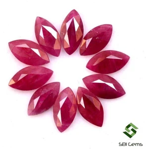 6.14 Cts Certified Natural Ruby Marquise Cut 8x4 mm Lot 10 Pcs Burma Gemstones - Picture 1 of 5