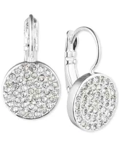 Anne Klein Crystal Pavé Disc Drop Earrings Silver-toned Mixed Metal - Bild 1 von 1