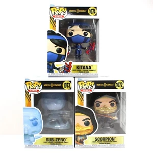 Funko Pop! Mortal Kombat 11 Fatality Scorpion 1072 Sub-Zero 1073 Kitana 1074 Set - Picture 1 of 23