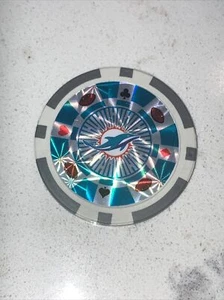 Miami Dolphins NFL Poker Chip Silver Collectors Edition Casino Style 11.5g - Picture 1 of 1
