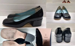 Frances Valentine NY Women's Black Patent Leather Slip On Loafer Pump Shoes 7.5B - Picture 1 of 13