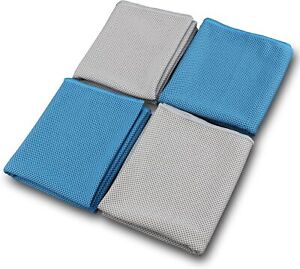 4 Packs Cooling Towel (40"x 12"), Ice Towel, Microfiber Towel, Soft Breathable C