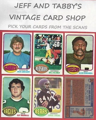 1976 TOPPS FOOTBALL  #355 TO #528 / SEE DROP DOWN MENU FOR CARD YOU WILL RECEIVE - Image 1 of 4