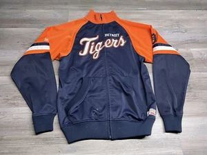Detroit Tigers Stitches Full Zip Track Warm Up Jacket Navy Blue Men’s Size Small - Picture 1 of 8