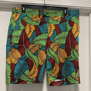 Pantalones Cortos Loudmouth Golf Para Hombre Fronds Klammer 40 Azul Verde Multi Hoja de Palma - Imagen 1 de 10