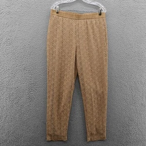 Chicos All Lace Ankle Pants Size 1 US 8 Brown Womens Pull On Lined Romantic - Picture 1 of 14