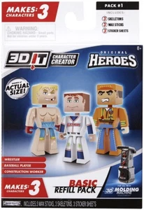 3D Character Creator City Heroes Style 1 Basic Refill Pack Novelty Kids Wax Toy - Picture 1 of 2