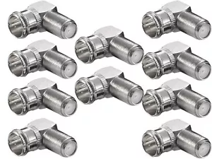 10 F-Quick Stecker SAT F-Buchse 90° gewinkelt Winkel Adapter Schnellstecker TV - Bild 1 von 3
