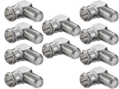10 F-Quick Stecker SAT F-Buchse 90° gewinkelt Winkel Adapter Schnellstecker TV - Bild 1 von 3
