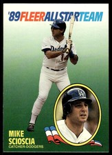 1989 Fleer All-Stars Mike Scioscia Los Angeles Dodgers #9