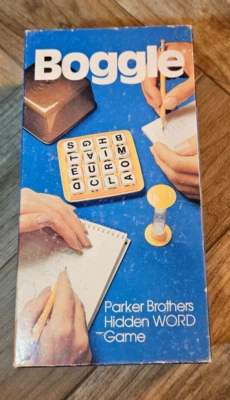 Vintage 1980 BOGGLE Hidden Word Game Parker Brothers #104 Family Fun Wooden Dice - Image 1 of 4