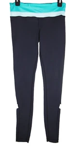 Lululemon Black Teal Leggings Back Pocket Women's Size 6 Flaws - Bild 1 von 10