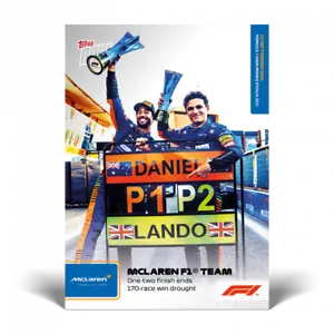 Topps Now 2021 F1 #52 Mclaren F1 Team uno-dos finales 170 carrera victoria sequía - Imagen 1 de 2