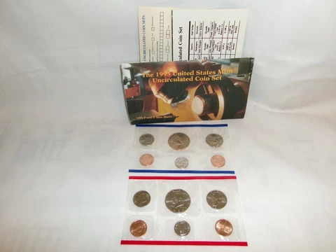 1995 US coin proof set, D and P mints, OGP Cover