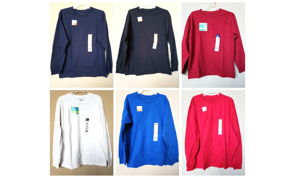 *NWT- FRUIT OF THE LOOM - BOY'S LONG SLEEVES T-SHIRT - SIZE: S - 2XL - Image 1 of 1