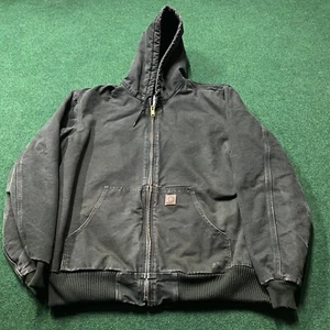 Giacca Carhartt vintage uomo XL verde tela trapuntata foderata cappotto da lavoro J130 MOS - Foto 1 di 10