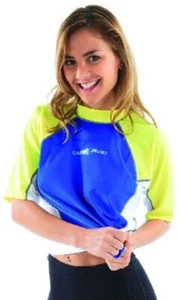 Camisa de surf/protector contra erupciones holgada (UNISEX) - AZUL/AMARILLO/BLANCO (XS, S) - Imagen 1 de 3