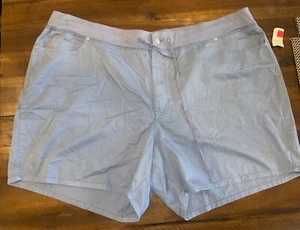 Avenue Blues Women’s Plus Size Blue Bermuda Shorts Elastic Waist Drawstring 30 - Picture 1 of 3