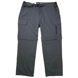 NEW BC Clothing Mens Sz 2XL (37x28) Gray Belted Nylon Convertible Cargo Pants - Imagen 1 de 7