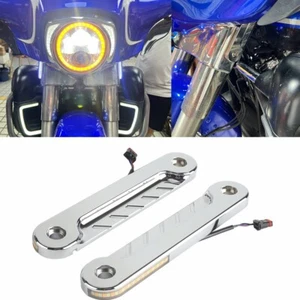 Luz de soporte de funcionamiento LED de señal de giro cromada para Harley Electra Glide - Imagen 1 de 10
