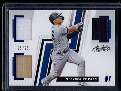 2019 ABSOLUTE BASEBALL GLEYBER TORRES TRIPLE RELIC 25/25 JERSEY NUMBER YANKEES - Image 1 of 3