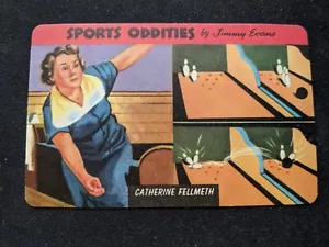 Tarjeta 1954 Quaker Oats Sports Oddities # 8 de Catherine Fellmeth - bolos (EX/NM) - Imagen 1 de 3