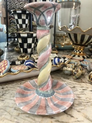 Mackenzie-Childs Ceramic CANDLESTICK ROSE COTTAGE. - Image 1 of 4