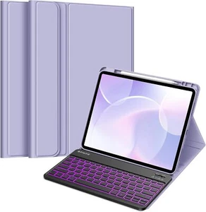Backlit Keyboard Case for iPad Air 13-inch M3/M2 (2025/2024) Soft TPU Back Cover - Picture 1 of 13